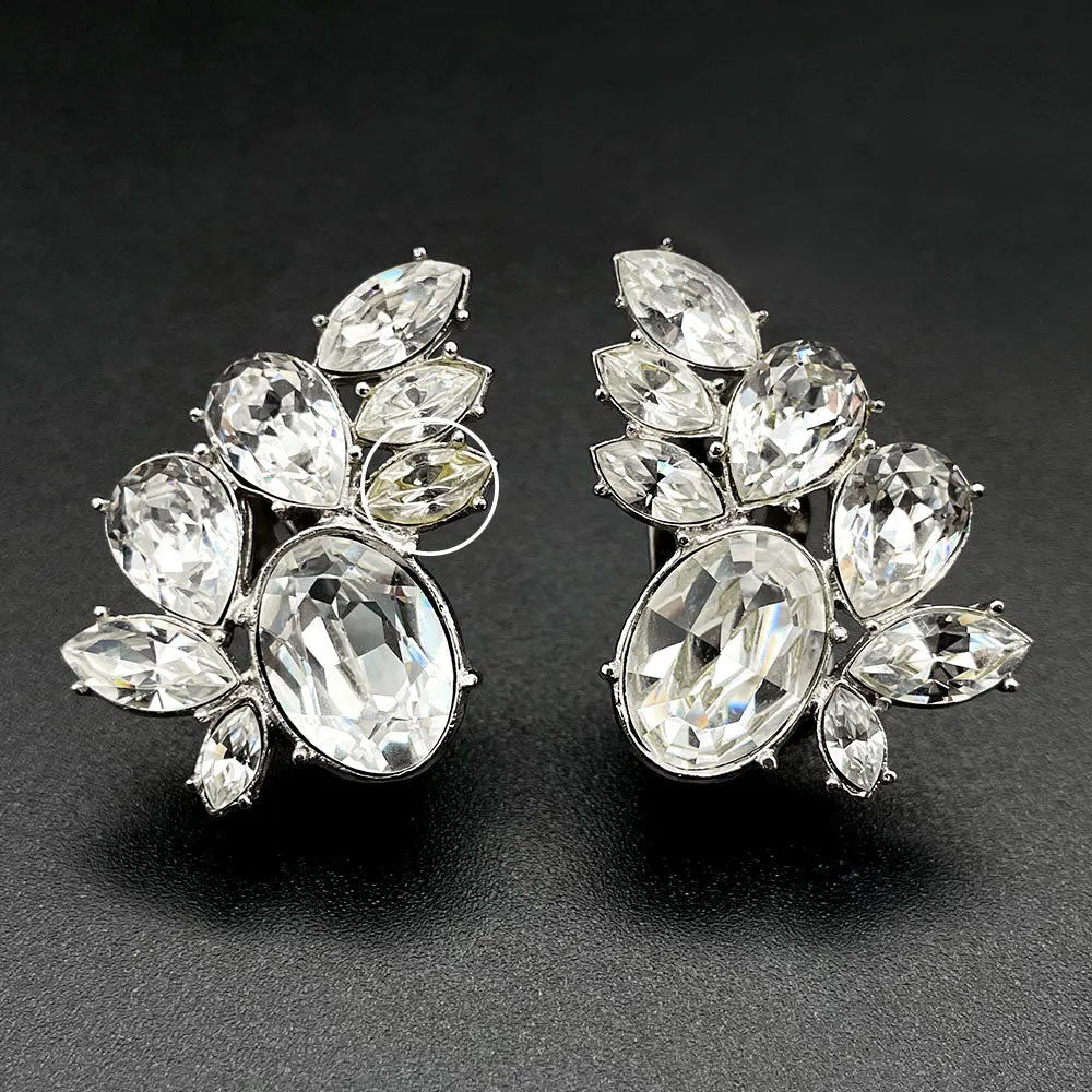 【USA輸入】ヴィンテージ GIVENCHY クリア ビジュー イヤリング/Vintage GIVENCHY Clear Bijou Clip On Earrings