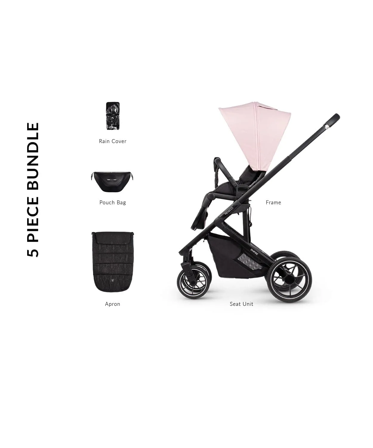 Venicci Empire Pushchair & Accessory Pack - Silk Pink