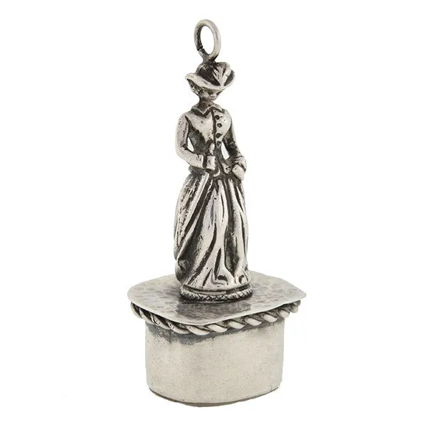 Victorian Sterling Figural Woman & Tassie Seal Fob