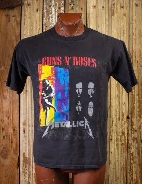 Vintage Guns n Roses Metallica US Tour Concert T Shirt 1992 Black Large