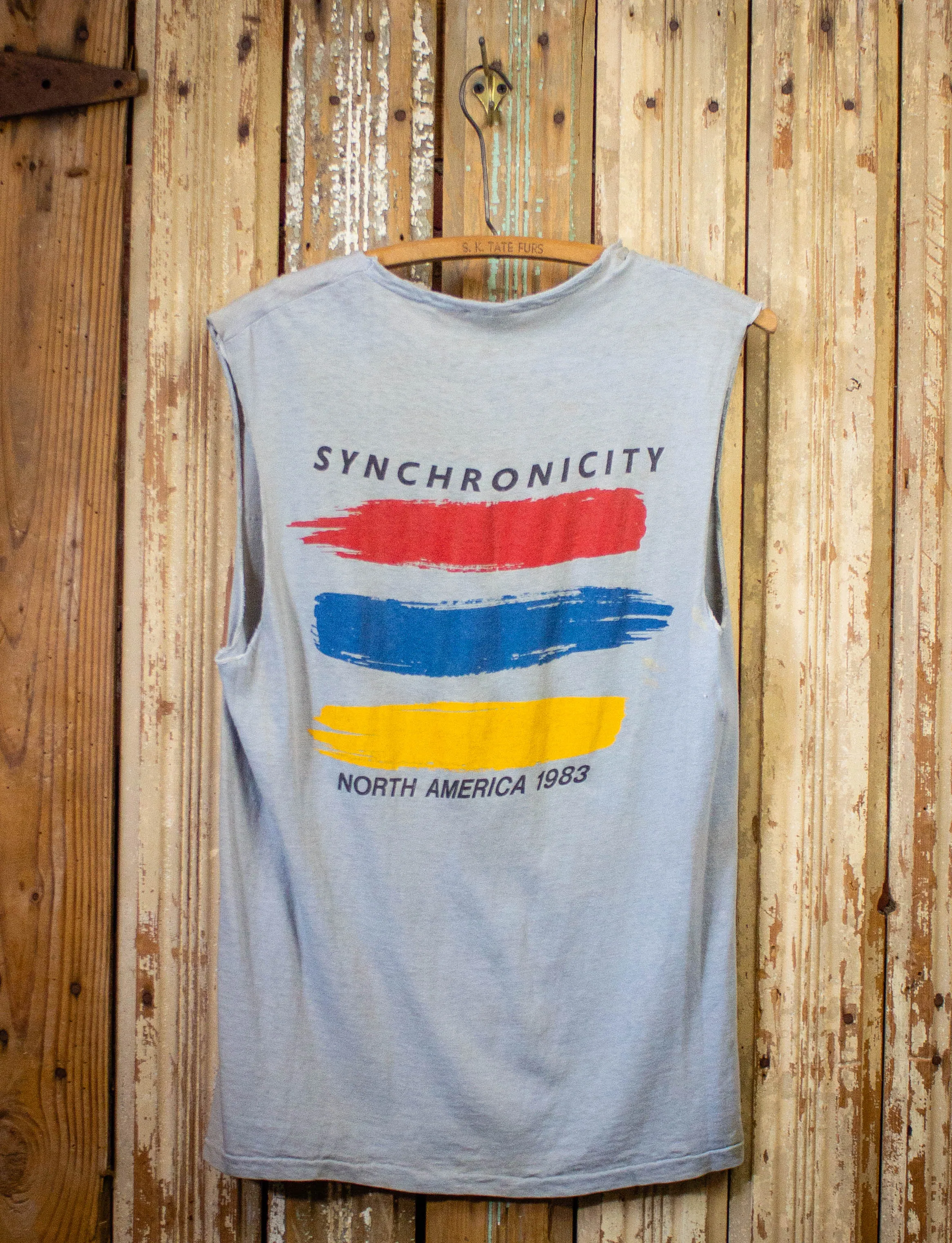 Vintage Police Synchronicity Tour Cutoff Concert T Shirt 1983 Gray Medium