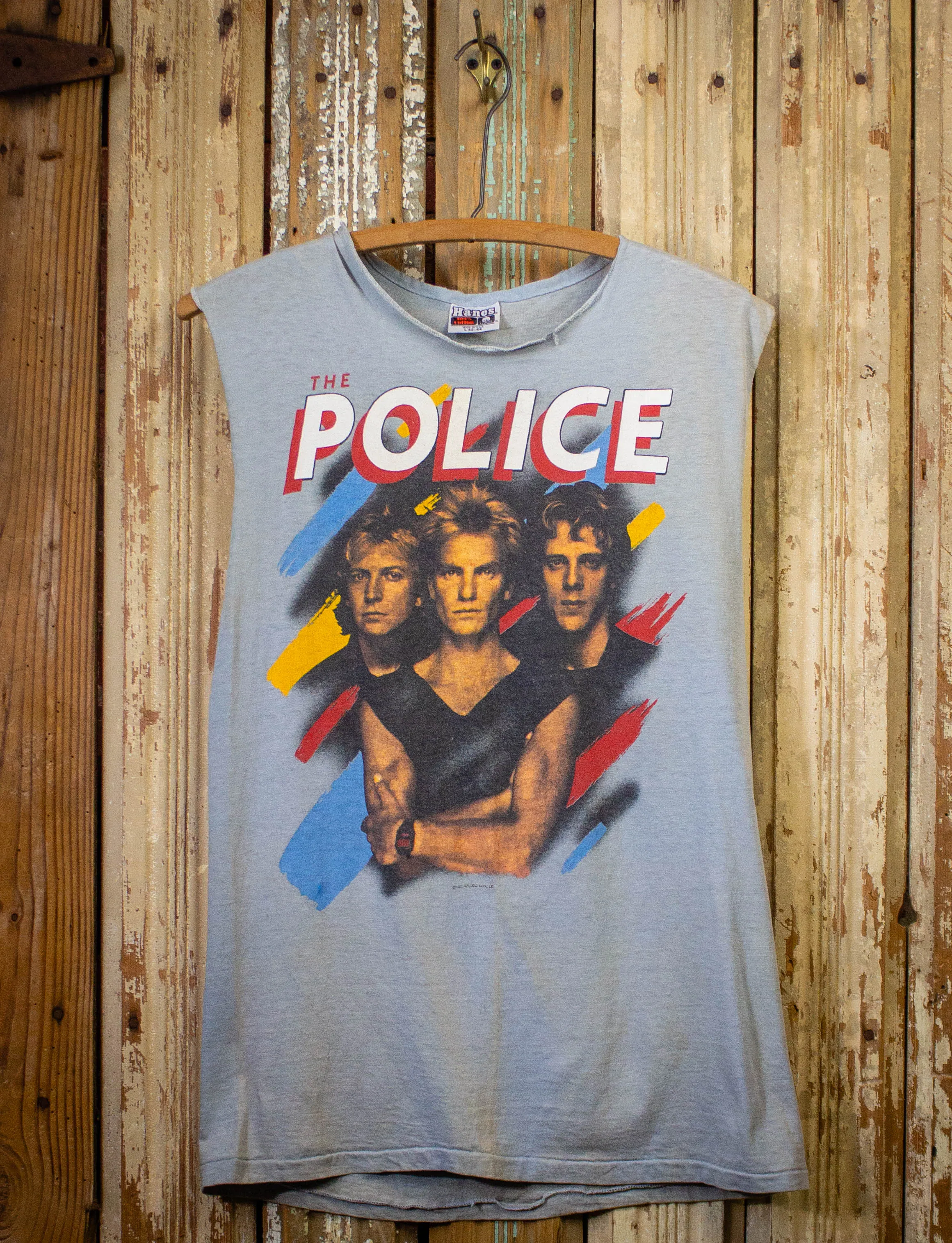 Vintage Police Synchronicity Tour Cutoff Concert T Shirt 1983 Gray Medium