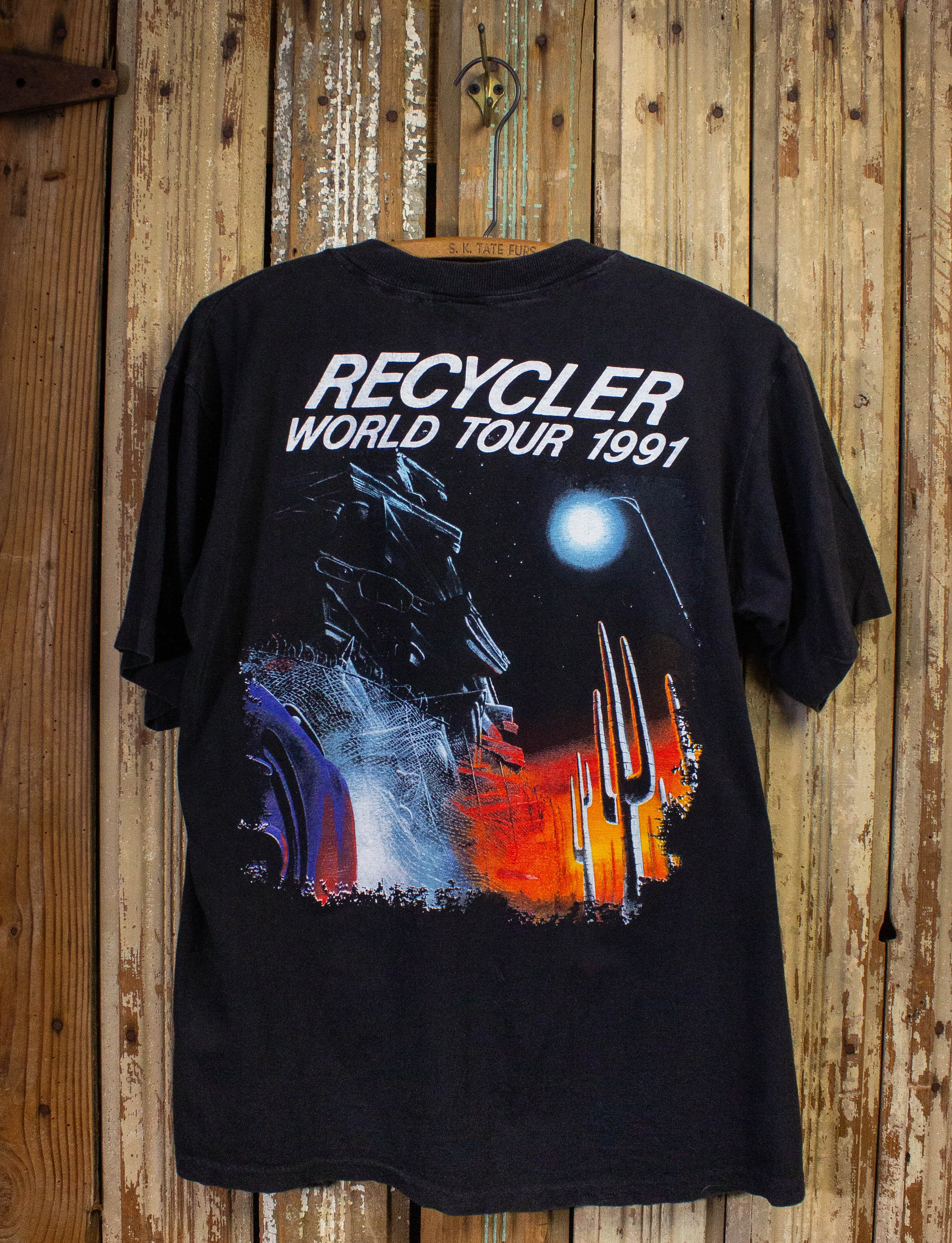 Vintage ZZ Top Recycler World Tour Concert T Shirt 1991 Black Medium