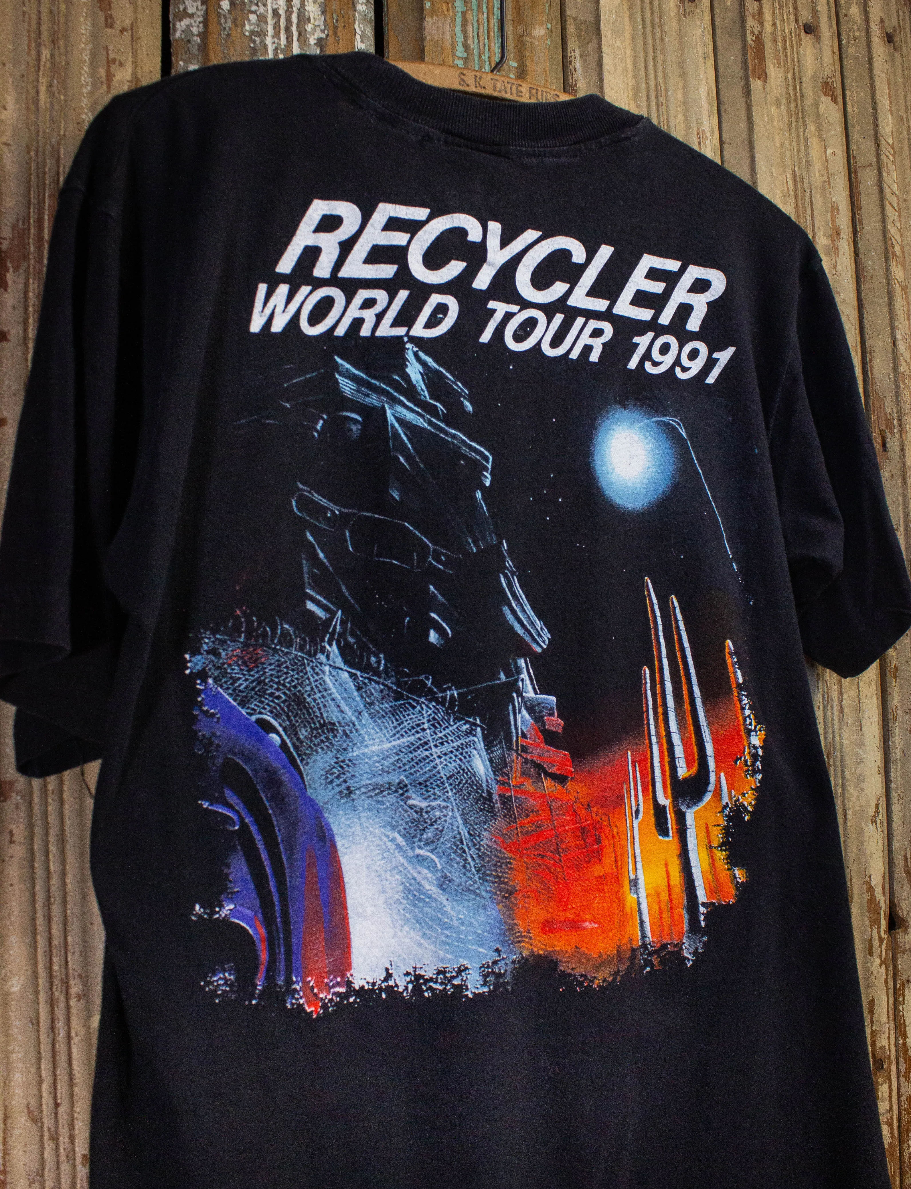 Vintage ZZ Top Recycler World Tour Concert T Shirt 1991 Black Medium