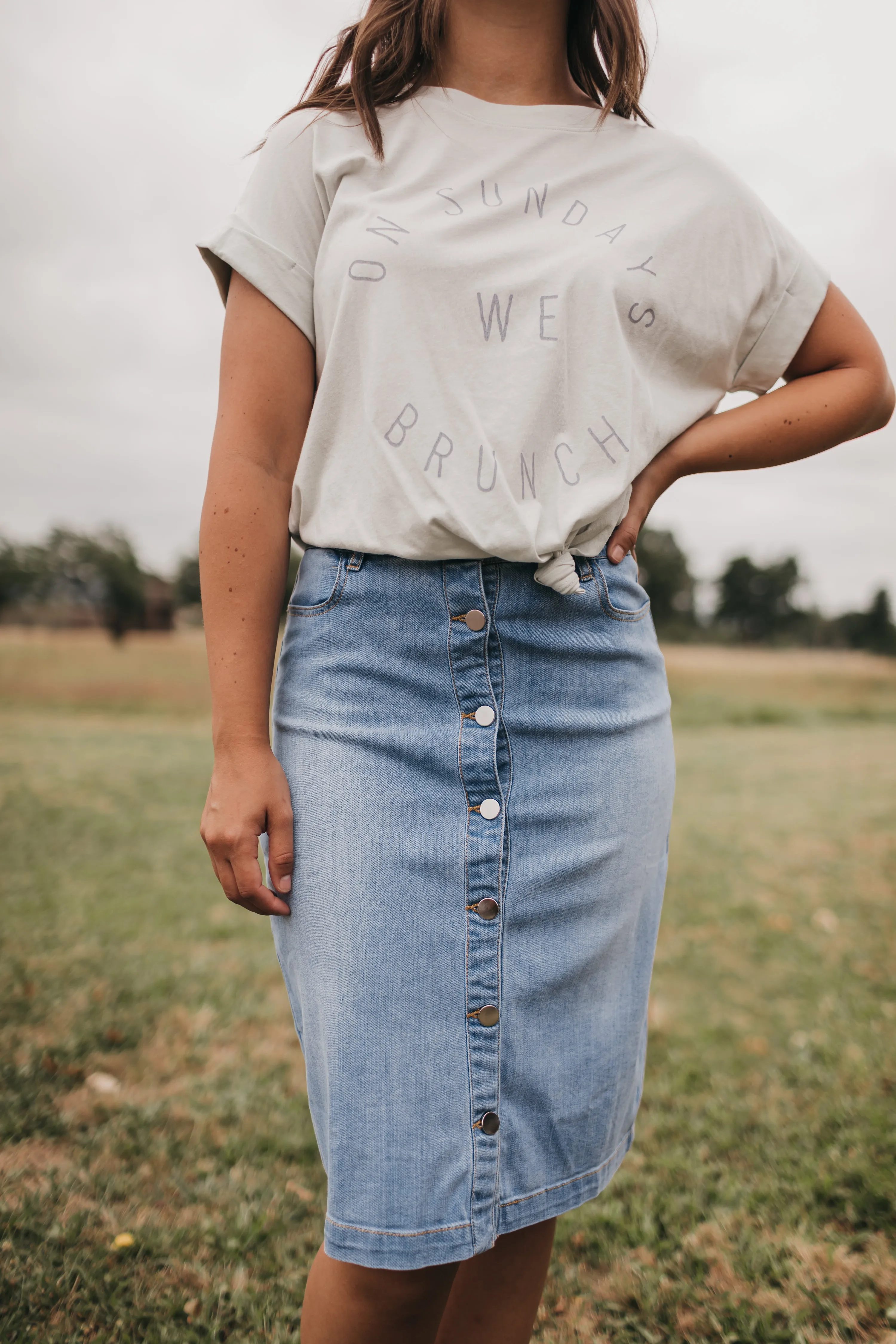 Zoe Denim Skirt In LIGHT BLUE